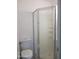 Bright bathroom features a glass enclosed shower and toilet at 1130 E Butler Dr # B4, Phoenix, AZ 85020