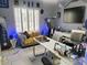 A living room with a focus on a New York Yankees theme, with natural lighting and a modern feel at 3060 E Hope St, Mesa, AZ 85213