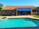 Relaxing pool with a jacuzzi and covered patio is perfect for outdoor fun and relaxation in the beautiful backyard at 3060 E Hope St, Mesa, AZ 85213