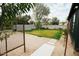 Backyard featuring a grassy area, desert landscaping, and a tall block wall at 419 W 11Th St, Tempe, AZ 85281