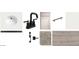 Bathroom design selections showcasing black faucet, light cabinets, dark hardware, and coordinating flooring at 47720 W Kenner Dr, Maricopa, AZ 85139