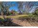 Lush backyard featuring mature shade trees and a serene seating area on a brick patio for outdoor enjoyment at 6418 E Sunnyside Dr, Scottsdale, AZ 85254