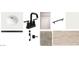 Bathroom design featuring a round sink, black fixtures, and neutral-toned carpet and flooring at 7703 W Saddlehorn Rd, Peoria, AZ 85383
