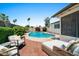 Backyard with a refreshing private pool, patio area, and lush landscaping perfect for relaxing at 782 W Gail Dr, Chandler, AZ 85225