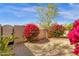 Beautifully landscaped backyard with desert flora, gate access, and a private, peaceful setting at 11775 E Becker Ln, Scottsdale, AZ 85259
