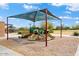 A colorful playground features multiple slides, climbing structures, and a shaded area for ' outdoor fun at 12702 W Dove Wing Way, Peoria, AZ 85383