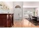 Bright entryway with hardwood floors, decorative furnishings, and natural light at 1432 W Hopi Dr, Chandler, AZ 85224
