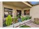 Inviting outdoor patio with potted plants at 23705 S Pleasant Way, Sun Lakes, AZ 85248