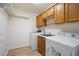 Functional laundry room with a sink, ample cabinets, and modern washer and dryer units at 7565 N Vía De La Siesta --, Scottsdale, AZ 85258