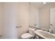 Powder room featuring modern fixtures and a large mirror at 8136 E Cortez Dr, Scottsdale, AZ 85260