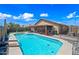 Resort-style pool in the backyard, offering a luxurious and private retreat with space to lounge at 8657 E Capri Ave, Mesa, AZ 85208
