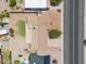 Aerial view of the property showing the roof, backyard and the surrounding neighborhood at 1902 E 8Th St, Mesa, AZ 85203