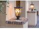Close up of front exterior with exterior lights at 22208 N San Ramon Dr, Sun City West, AZ 85375