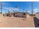 Exterior shot of backyard showcasing desert landscaping, multiple homes, and palm trees at 2700 E Allred Ave # R87, Mesa, AZ 85204