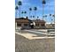 Shuffleboard courts and outdoor seating area with palm trees, offering a recreational and social amenity at 2700 E Allred Ave # R87, Mesa, AZ 85204