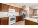 Kitchen with stainless steel appliances and tiled flooring at 4349 E Selena Dr, Phoenix, AZ 85050