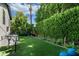 Lush backyard featuring manicured hedges and a recreational area with a net for outdoor activities at 4817 N 35Th St, Phoenix, AZ 85018
