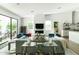 Bright open living room with modern decor, fireplace, and view to outdoor patio at 4817 N 35Th St, Phoenix, AZ 85018