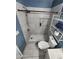 Modern bathroom with gray tile walk-in shower, toilet, and vanity at 125 S 56Th St # 75, Mesa, AZ 85206