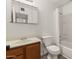 Bright bathroom featuring tiled shower, updated vanity and fixtures at 2144 W 1St Pl, Mesa, AZ 85201