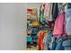 Walk-in closet with shelving and rods for organized storage of clothes, shoes, and accessories at 3175 E Merrill Ave, Gilbert, AZ 85234
