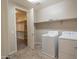 Laundry room featuring a new washer and dryer, storage shelving, and walk-in closet at 3796 E Rakestraw Ln, Gilbert, AZ 85298
