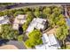 Expansive aerial view of desert homes surrounded by lush greenery and a nearby roadway at 39017 N Habitat Cir, Cave Creek, AZ 85331
