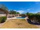 Inviting private pool in a well-maintained backyard with lush landscaping and clear blue skies at 1245 E Emile Zola Ave, Phoenix, AZ 85022
