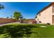 Lush backyard featuring a play set, artificial turf, and privacy fencing for Gathering fun at 14107 W Christy Dr, Surprise, AZ 85379