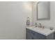 Bathroom with a vanity, a vessel sink, and modern fixtures at 14107 W Christy Dr, Surprise, AZ 85379