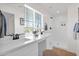 Elegant bathroom with double sinks, a spacious walk-in shower, and modern fixtures at 16875 N 12Th St # 31, Phoenix, AZ 85022