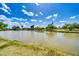 Tranquil community pond surrounded by trees and a green grassy area, perfect for outdoor relaxation at 1733 N Miller Rd, Scottsdale, AZ 85257