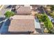 Drone shot of the roof and patio area, showcasing the tile roof and outdoor space at 19824 N 14Th Pl, Phoenix, AZ 85024