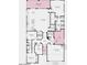Detailed floorplan showing open layout, kitchen, living, bedrooms, and outdoor living space at 4050 E Brittlebush Ln, San Tan Valley, AZ 85140