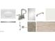 Assortment of modern bathroom finishes, including fixtures, vanities, and flooring materials at 46904 W Coe St, Maricopa, AZ 85139