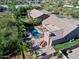 Aerial view of a home showcasing a backyard oasis with a pool and outdoor kitchen at 4809 E Red Range Way, Cave Creek, AZ 85331