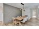 Dining room features a stylish light fixture and decorative wall accent at 5425 E Avalon Dr, Phoenix, AZ 85018