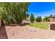 Beautiful and well-maintained backyard with mature trees and gravel landscaping at 8913 W Country Club Trl, Peoria, AZ 85383