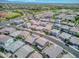 A scenic aerial of a new residential development with tree-lined streets, desert landscaping, and green spaces at 9856 E Palladium Dr, Mesa, AZ 85212