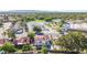 An aerial view showcasing a well-manicured backyard with a pool and lush green lawn at 1349 N Lakeshore Dr, Chandler, AZ 85226