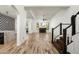 Spacious living room with fireplace and stairs at 20802 N Grayhawk Dr # 1123, Scottsdale, AZ 85255