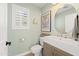Chic powder room with a modern sink, stylish mirror, and clean, contemporary design at 28408 N 52Nd Way, Cave Creek, AZ 85331