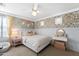 Pretty bedroom featuring pastel colors, a bed, side table, and makeup vanity at 28408 N 52Nd Way, Cave Creek, AZ 85331