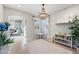 Bright playroom features a decorative chandelier, built-in shelving, and natural light at 28408 N 52Nd Way, Cave Creek, AZ 85331