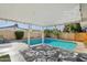 Relaxing backyard featuring a covered pool, surrounded by patio space with plants and charming string lights at 3202 N 21St St, Phoenix, AZ 85016