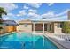 Beautiful backyard pool surrounded by a patio, perfect for relaxing and enjoying the sunny weather at 3202 N 21St St, Phoenix, AZ 85016