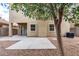 Cozy backyard featuring a concrete patio, rock landscaping, and stucco exterior at 337 N 103Rd Pl, Apache Junction, AZ 85120