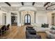 Grand foyer with soaring ceilings, statement chandelier, and open access to the living areas at 7327 E La Junta Rd, Scottsdale, AZ 85255