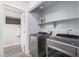 This laundry room features modern washer and dryer units with ample storage space at 924 E Baylor Ln, Gilbert, AZ 85296