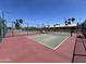 Multiple pickleball courts with palm trees and benches, providing great recreational opportunities at 9302 E Broadway Rd # 49, Mesa, AZ 85208